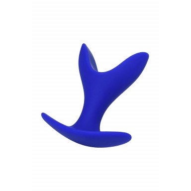 Синяя силиконовая расширяющая анальная пробка Bloom - 8,5 см. фото 2