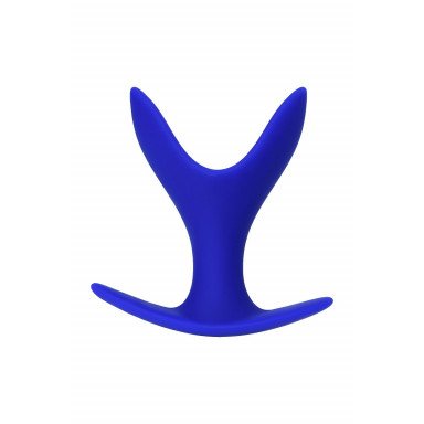 Синяя силиконовая расширяющая анальная пробка Bloom - 8,5 см. фото 3