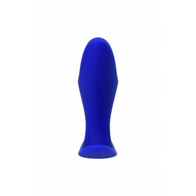 Синяя силиконовая расширяющая анальная пробка Bloom - 8,5 см. фото 4