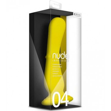 Желтый вибратор на присоске Nude Impressions 04 - 18 см. фото 2