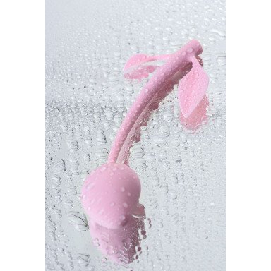 Розовый силиконовый вагинальный шарик с лепесточками фото 8