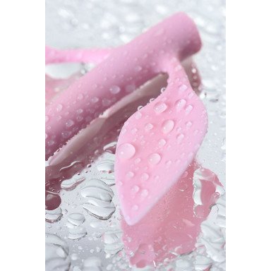 Розовый силиконовый вагинальный шарик с лепесточками фото 9