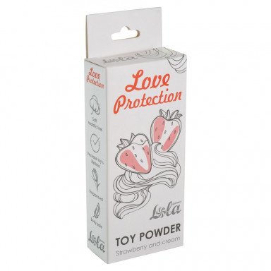 Пудра для игрушек Love Protection с ароматом клубники со сливками - 15 гр. фото 2