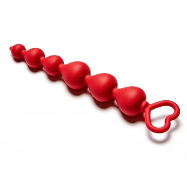 Бордовая анальная цепочка Heart Ray - 17,5 см. фото 2