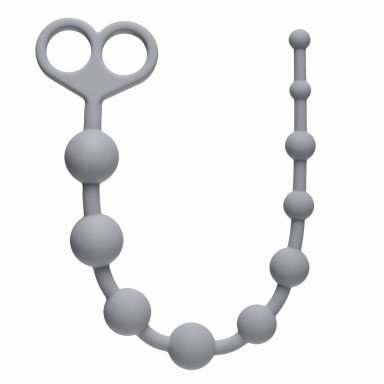 Серая анальная цепочка Orgasm Beads - 33,5 см., фото