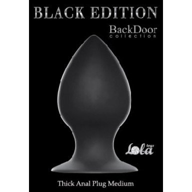 Чёрная анальная пробка Thick Anal Plug Medium - 9,5 см. фото 2