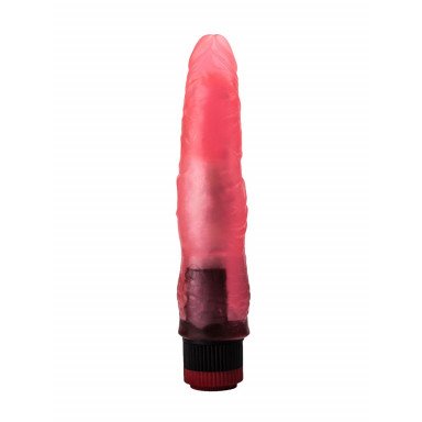 Розовый гелевый виброфаллос - 17,5 см. фото 3