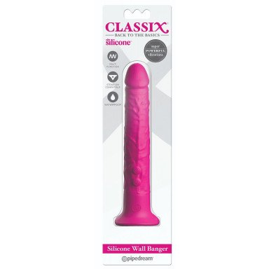Ярко-розовый вибромассажер-реалистик с присоской Classix Wall Banger 2.0 - 19,1 см. фото 3