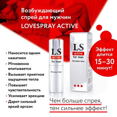 Спрей-стимулятор для мужчин Lovespray Active Man - 18 мл. фото 4