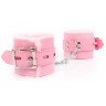 Розовые мягкие наручники на регулируемых ремешках, фото