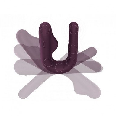 Фиолетовый вибратор для пар Crescendo - 21 см. фото 2