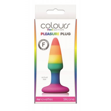 Разноцветная мини-пробка Colours Pride Edition Pleasure Plug Mini - 8,9 см. фото 2
