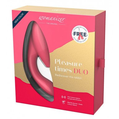 Розовый стимулятор Womanizer DUO с вагинальным отростком фото 6