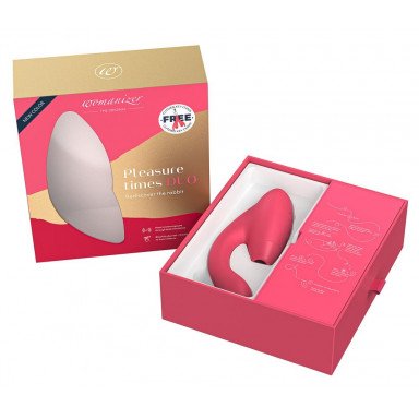 Розовый стимулятор Womanizer DUO с вагинальным отростком фото 7