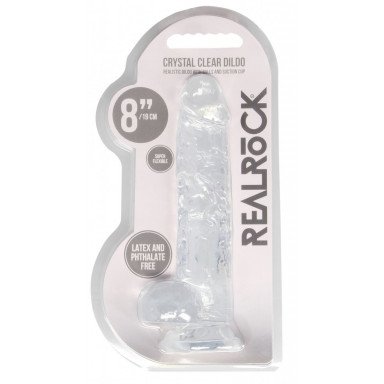 Прозрачный фаллоимитатор Realrock Crystal Clear 8 inch - 21 см. фото 3