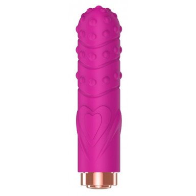 Ярко-розовая рельефная вибропуля Je Taime Silky Touch Vibrator - 9,4 см., фото