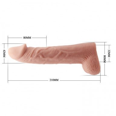 Телесная реалистичная насадка-удлинитель на пенис - 21 см. фото 5
