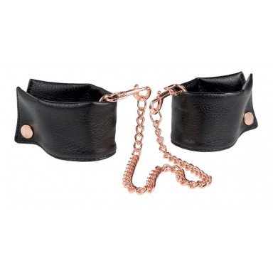 Черные мягкие наручники Entice French Cuffs с цепью, фото