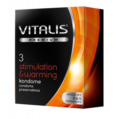 Презервативы VITALIS PREMIUM stimulation warming с согревающим эффектом - 3 шт., фото