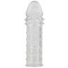 Прозрачная реалистичная насадка на пенис Extra Texture Sleeve - 16,2 см., фото