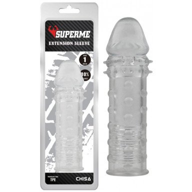 Прозрачная реалистичная насадка на пенис Extra Texture Sleeve - 16,2 см. фото 2