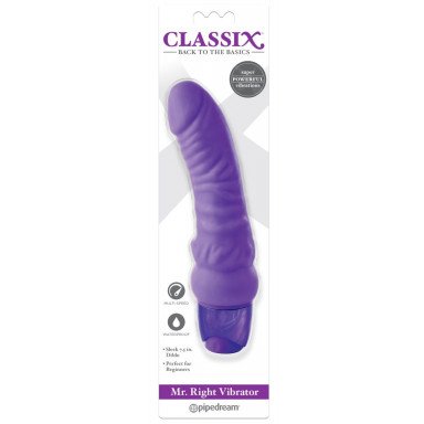Фиолетовый вибромассажер Classix Mr. Right Vibrator - 18,4 см. фото 2