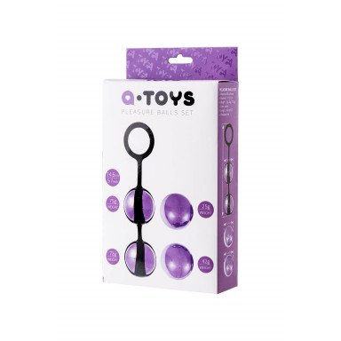 Фиолетово-чёрный набор вагинальных шариков TOYFA A-toys фото 4