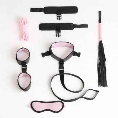 Черно-розовый эротический набор из 7 предметов, фото