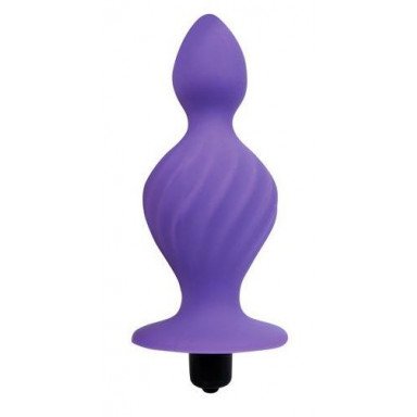 Фиолетовая анальная вибровтулка конической формы - 10 см., фото