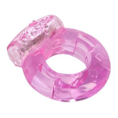 Толстое розовое эрекционное кольцо с вибратором, фото