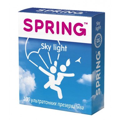 Ультратонкие презервативы SPRING SKY LIGHT - 100 шт., фото