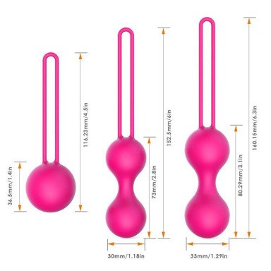 Набор из трех розовых вагинальных шариков Erokay фото 3