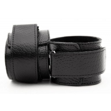 Чёрные кожаные наручники фото 2