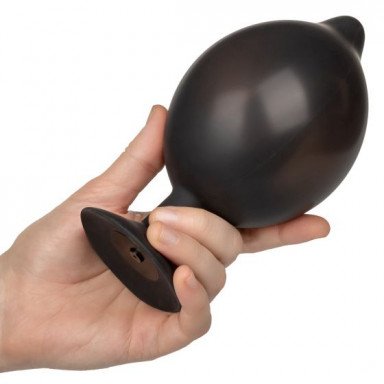 Черная расширяющаяся анальная пробка XL Silicone Inflatable Plug - 16 см. фото 4