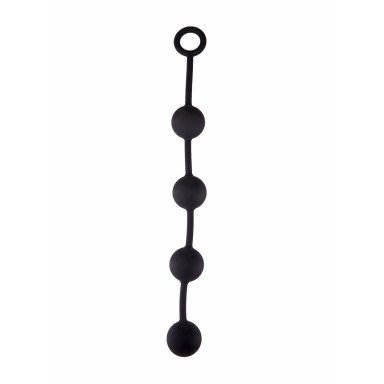 Большая черная анальная цепочка из 4 шариков - 49 см. фото 5