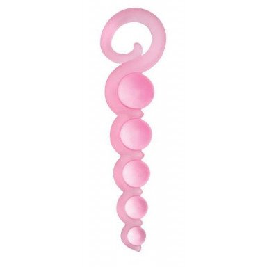 Розовая анальная цепочка из 5 шариков различного диаметра - 25,5 см. фото 2