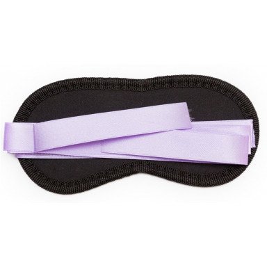 Чёрная маска на глаза Purple Black с фиолетовыми завязками фото 2