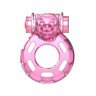 Розовое эрекционное кольцо с вибрацией Pink Bear, фото