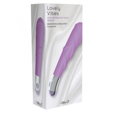 Фиолетовый ребристый вибратор Lovely Vibes Laced - 18,5 см. фото 3