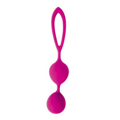 Ярко-розовые вагинальные шарики Cosmo с петелькой, фото