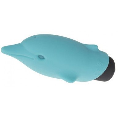Голубой вибростимулятор-дельфин Lastic Pocket Dolphin - 7,5 см., фото