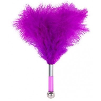 Фиолетовая метелка-пуховка с круглым наконечником FEATHER TICKLER - 24 см., фото