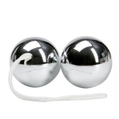 Серебристые вагинальные шарики Balls, фото