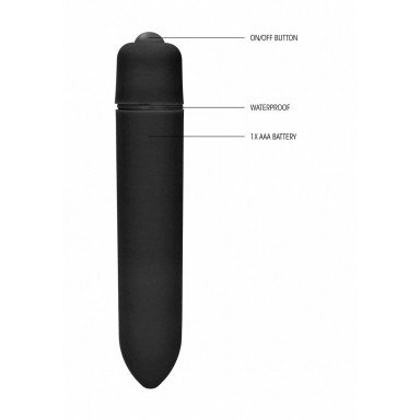 Черная вибропуля Speed Bullet - 9,3 см. фото 2