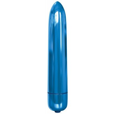 Голубая гладкая вибропуля Rocket Bullet - 8,9 см., фото