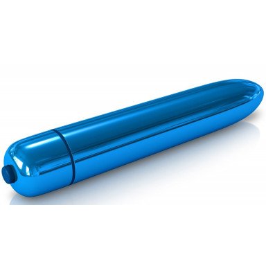 Голубая гладкая вибропуля Rocket Bullet - 8,9 см. фото 3