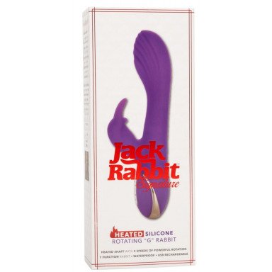 Фиолетовый вибратор-кролик с нагревом Jack Rabbit Signature Heated Silicone Rotating - 21,5 см. фото 2