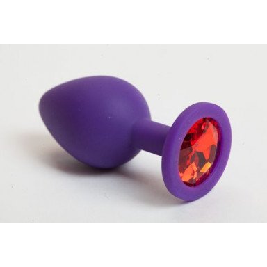 Фиолетовая силиконовая пробка с красным кристаллом - 9,5 см., фото