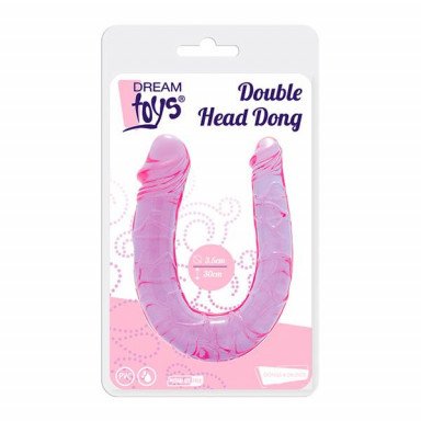 Фиолетовый двойной фаллоимитатор DOUBLE HEAD DONG - 30 см. фото 2