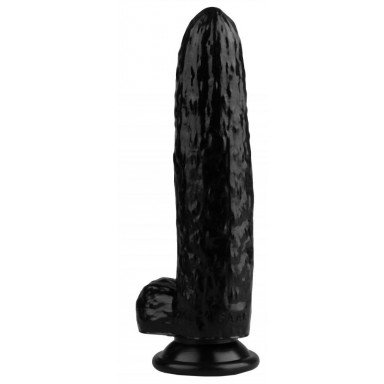 Черный фаллоимитатор-огурец на присоске - 25 см., фото